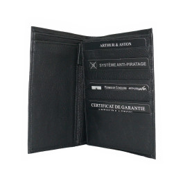 Portefeuille en cuir de vachette 2 volets ARTHUR & ASTON