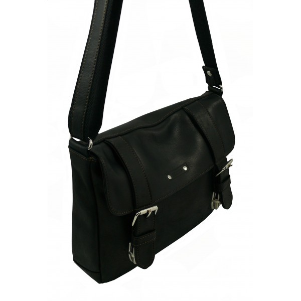 Besace compacte en cuir de vachette Baroudeur Jean Louis FOURES