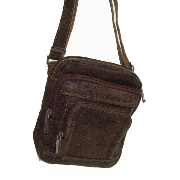 Sac homme port travers en cuir de marque ARTHUR ASTON
