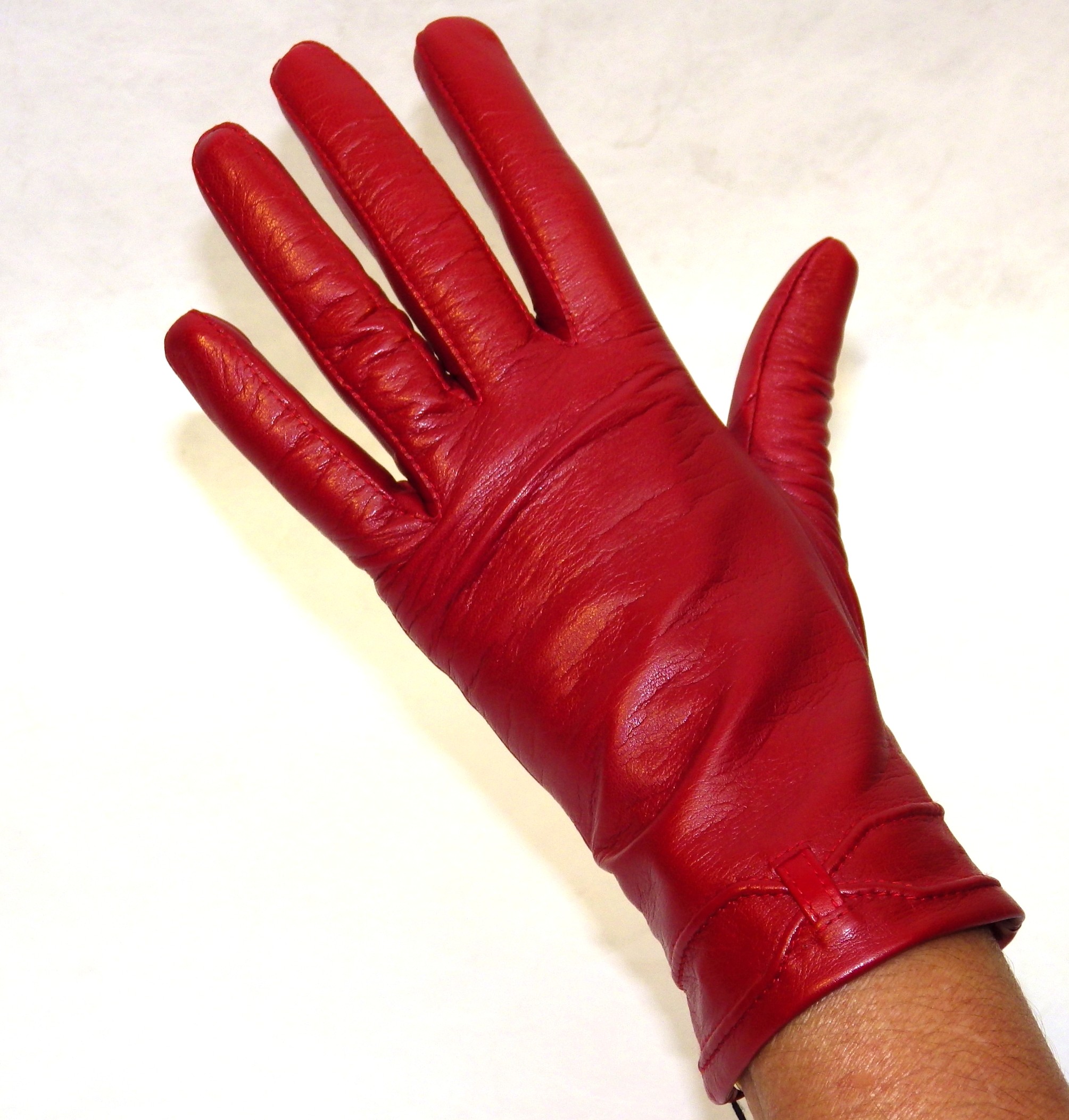 Gants Cuir Femme - Rouge