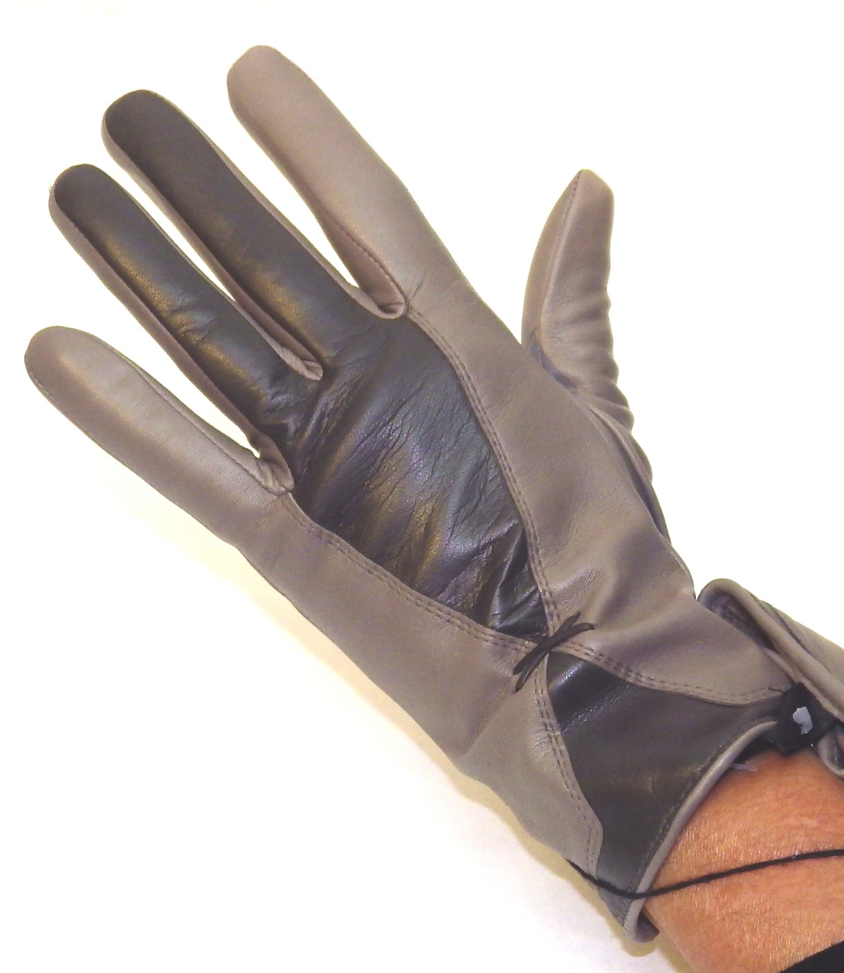 Gant cuir agneau doublé cachemire dame croisillons dessus 21369CA glove  story