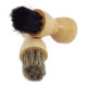 Brosse blaireau en crin de cheval noir ou blanc avec manche bois GM FAMACO