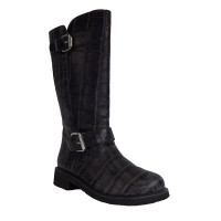 Bottes dame en cuir Black Top Antrac. NANNINI 